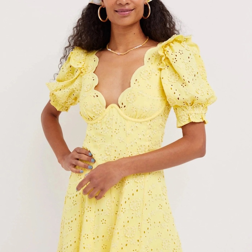 For Love & Lemons Natalia Puff Sleeve Dress